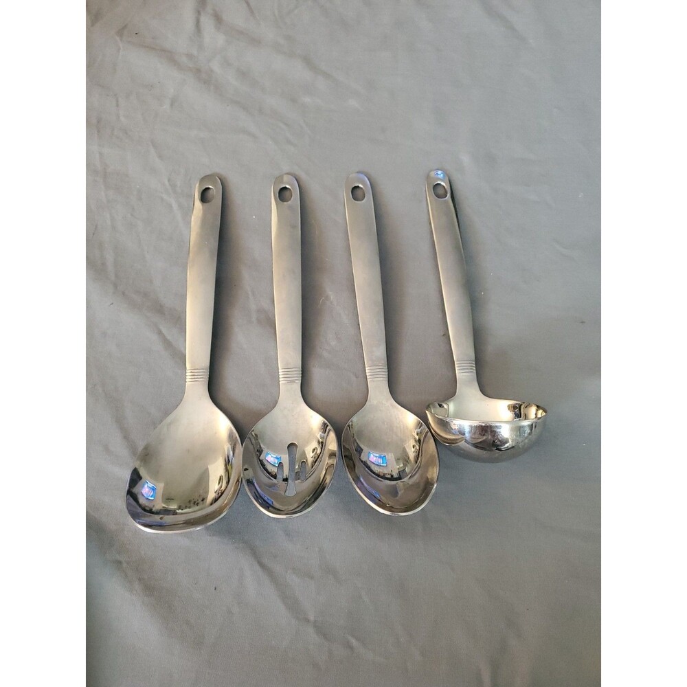 4 Oneida Stainless Steel Serving Spoon Ladle Silverware Flatware Set
